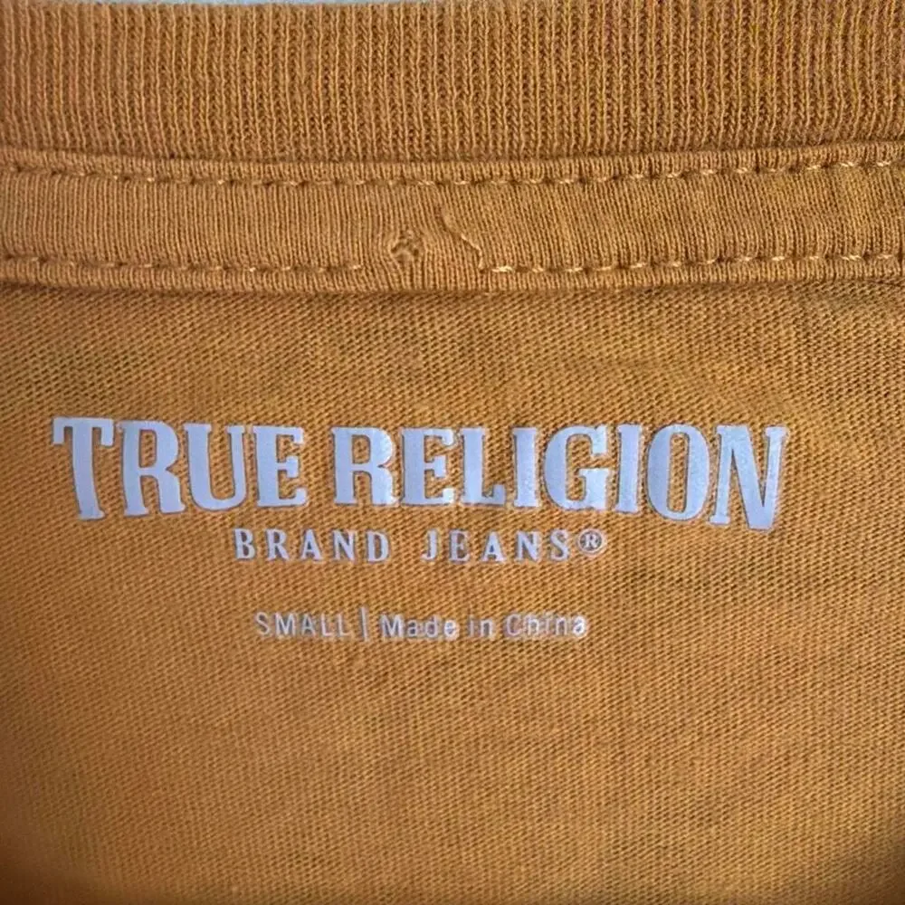 True religion yellow t shirt with